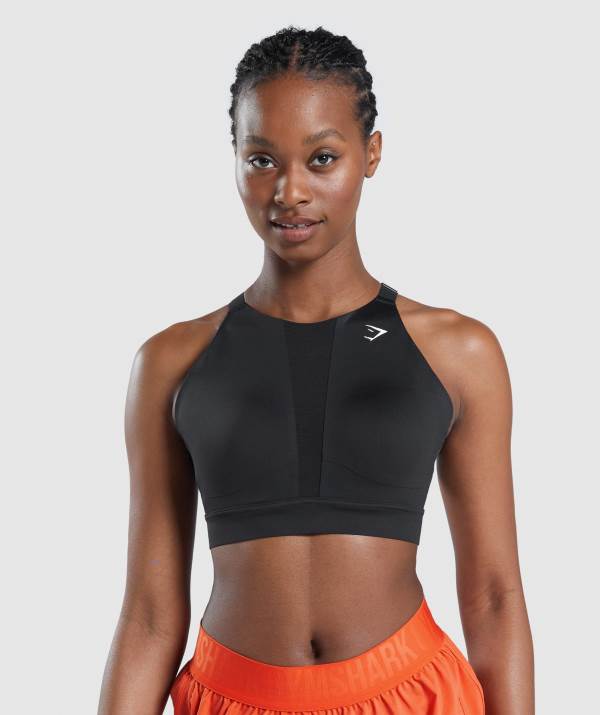 Damske Športové Podprsenky Gymshark Mesh Neckline 2.0 Čierne | CI2438561